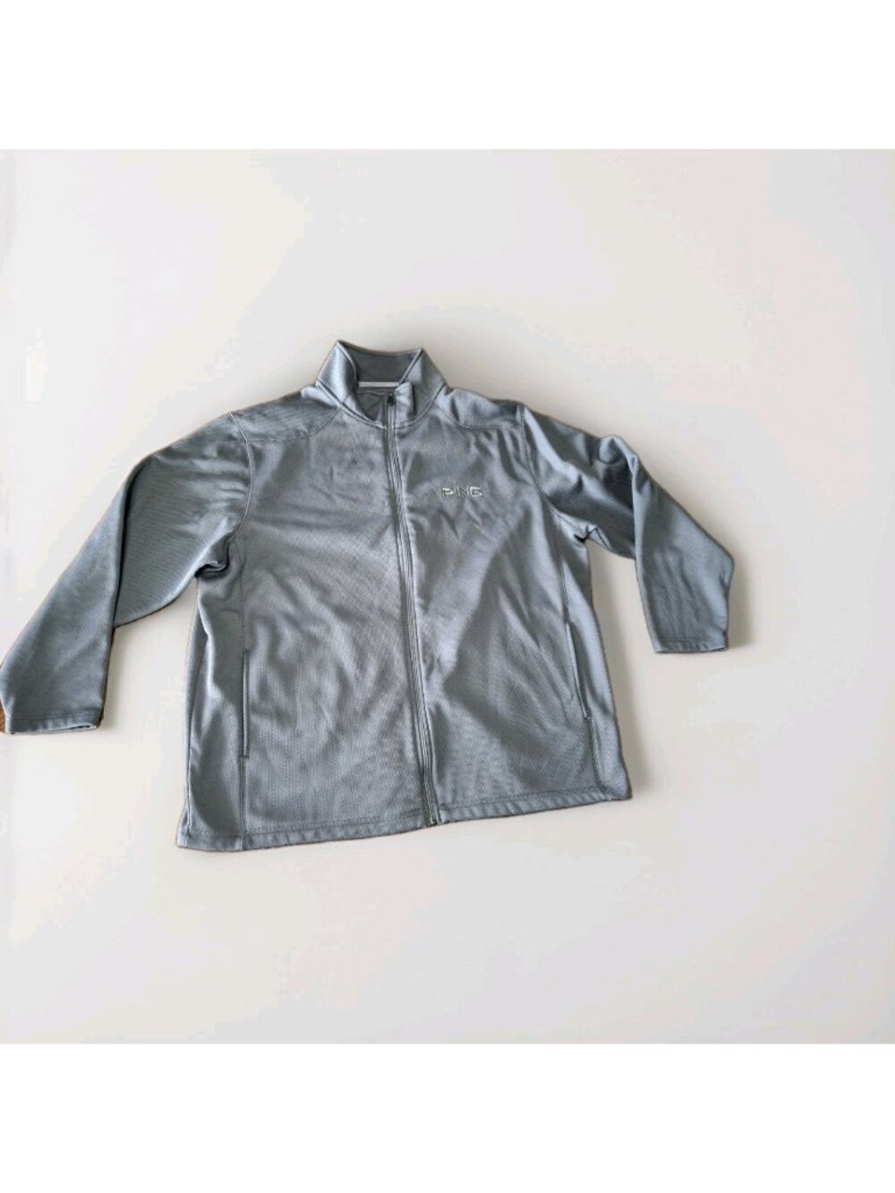 Ping Men's Long Sleeve Jacket Logo Golf Gray Zipper SZ XXL, Performance,